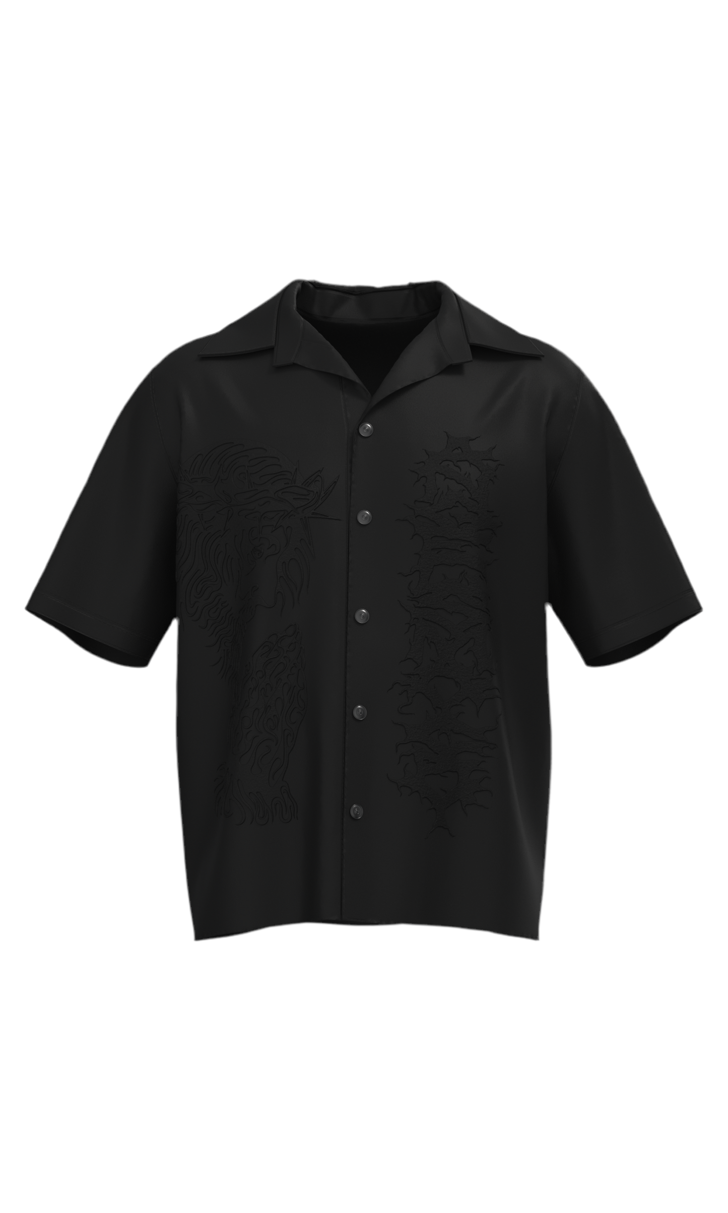 Heaven Sent Bowling Shirt- Black