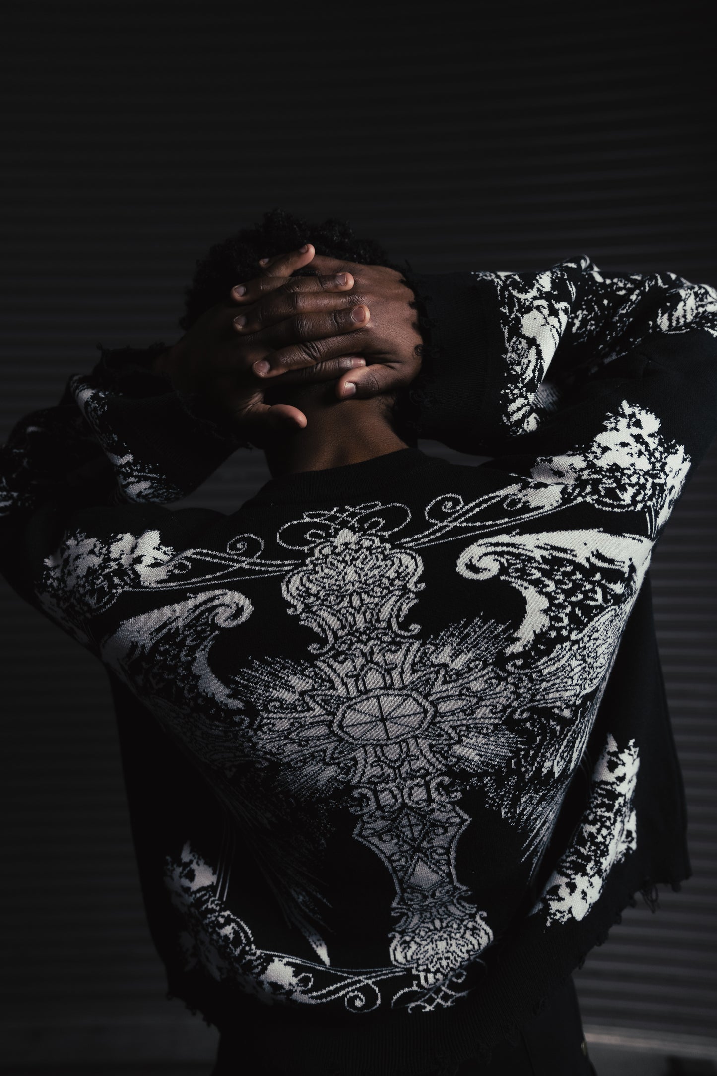 Hail Mary Knit Sweater- Aged Black