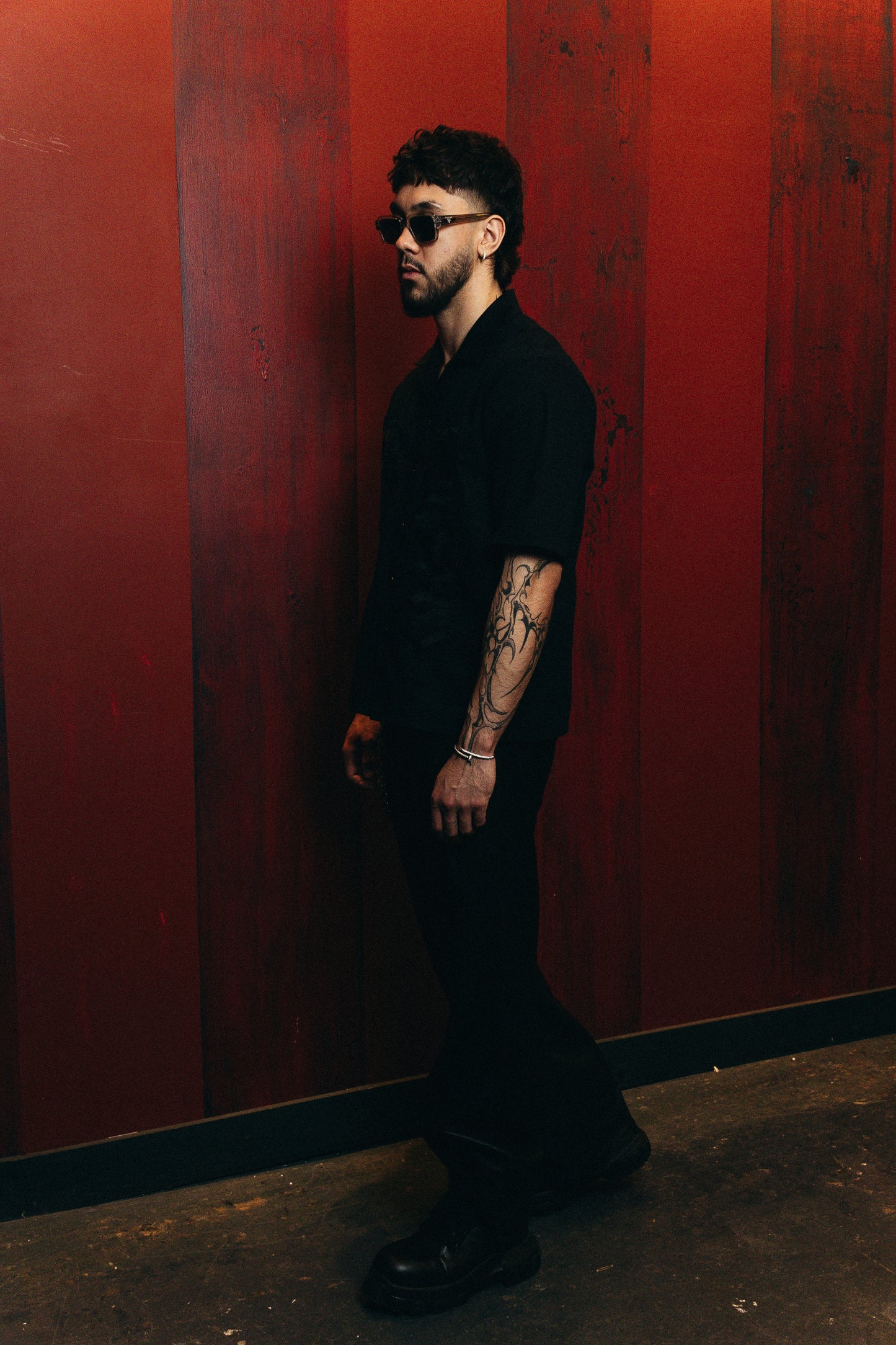 Heaven Sent Bowling Shirt- Black