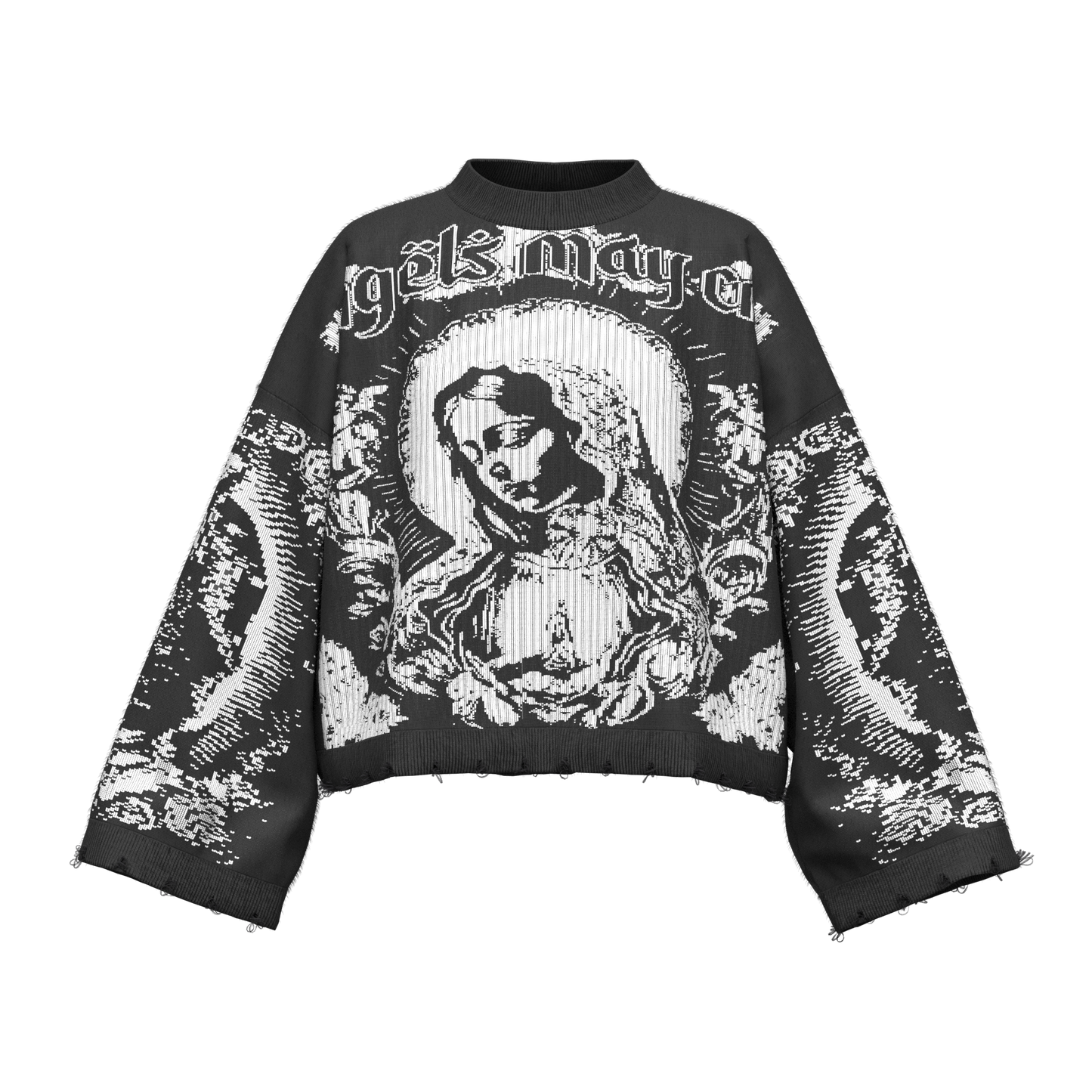 Hail Mary Knit Sweater- Aged Black
