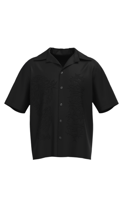 Heaven Sent Bowling Shirt- Black