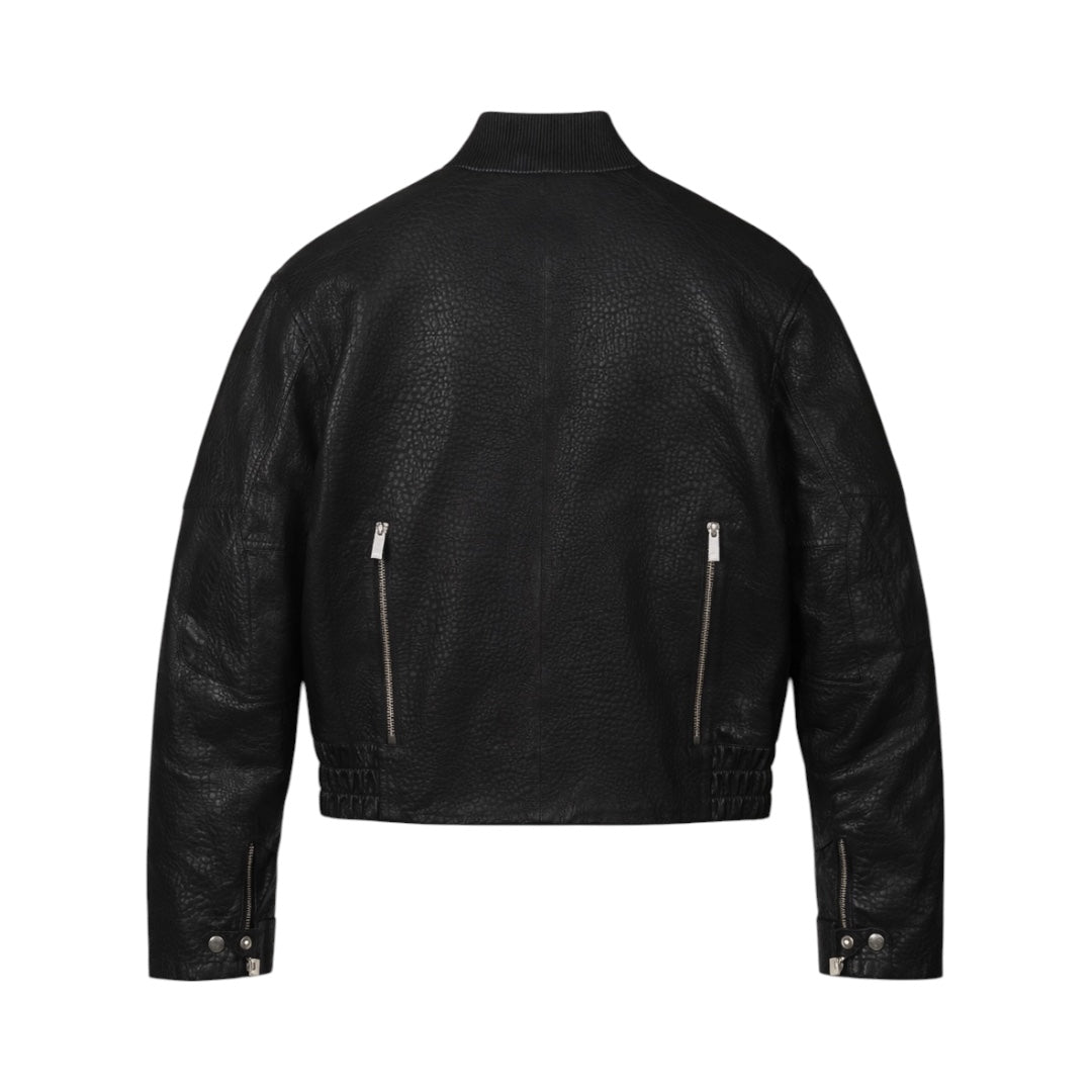 Sheepskin Bomber Jacket- Concrete Black