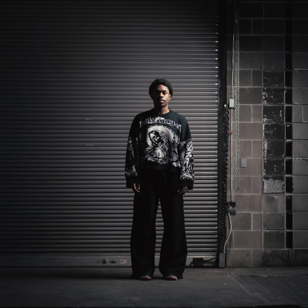 Hail Mary Knit Sweater- Aged Black