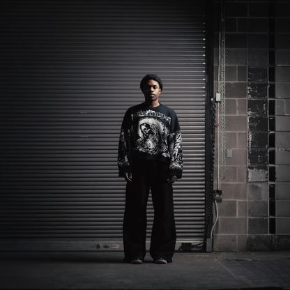 Hail Mary Knit Sweater- Aged Black