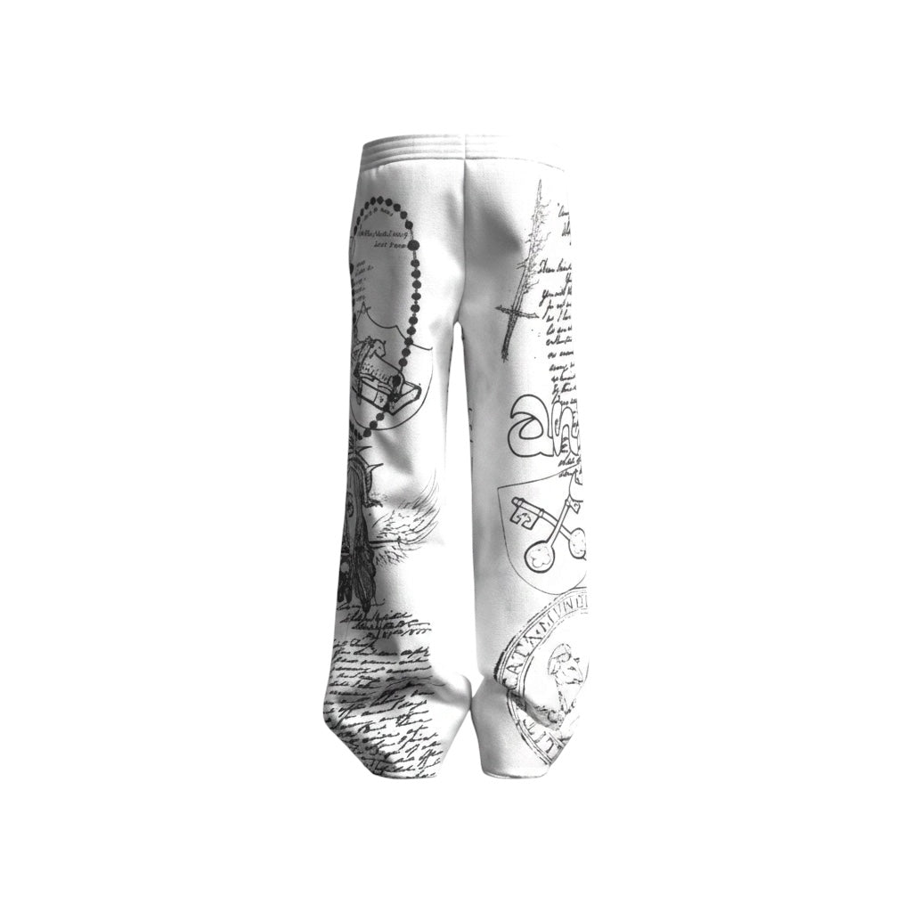 Divine Ink Sweatpant- White
