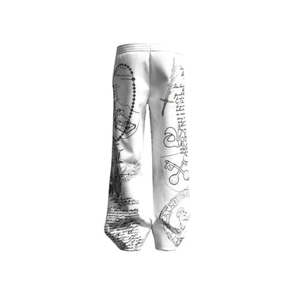 Divine Ink Sweatpant- White