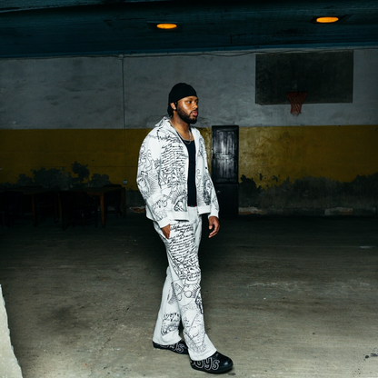 Divine Ink Sweatpant- White