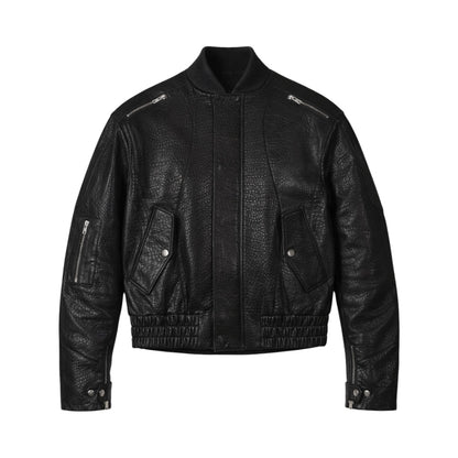 Sheepskin Bomber Jacket- Concrete Black