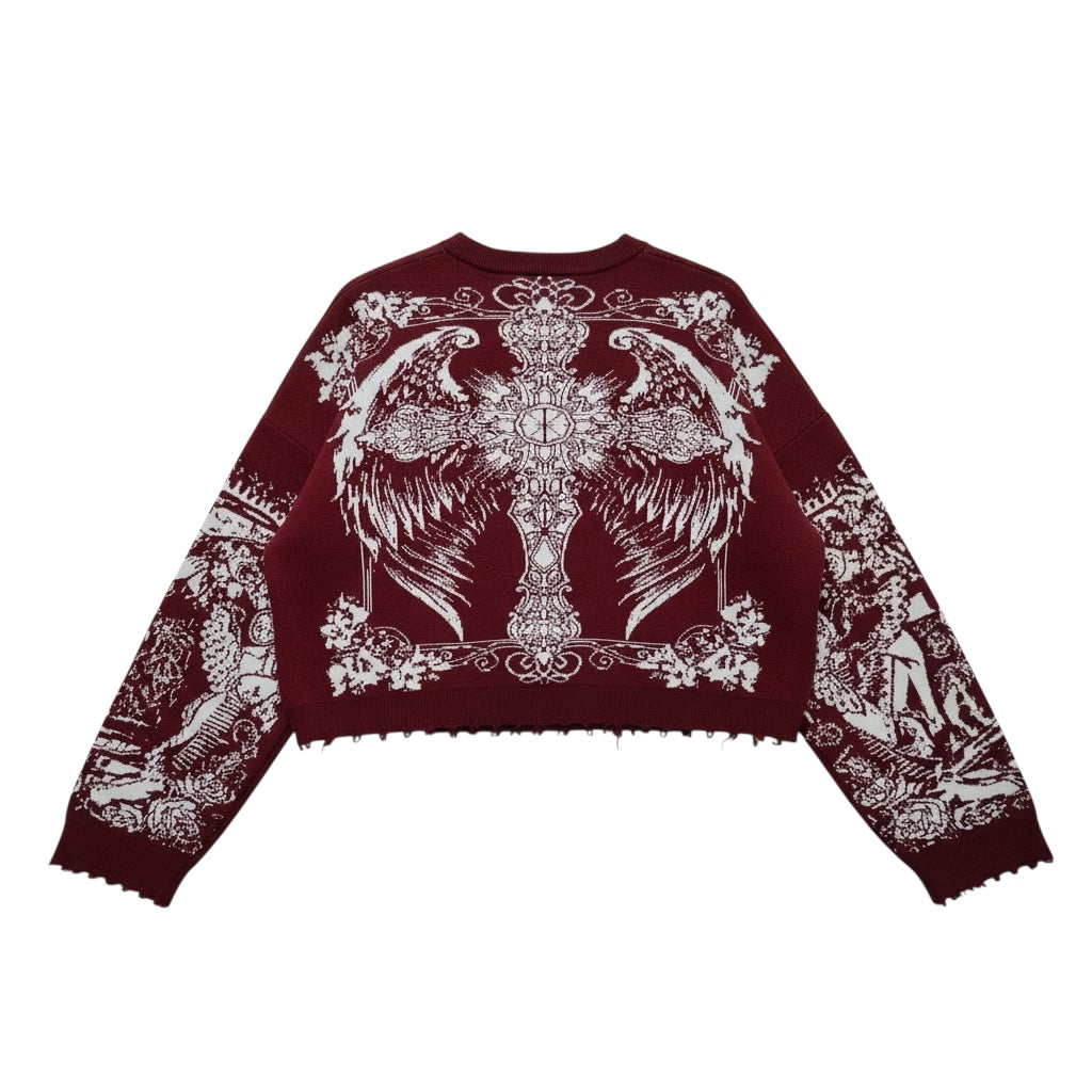Hail Mary Knit Sweater- Merlot
