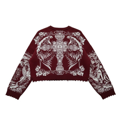 Hail Mary Knit Sweater- Merlot