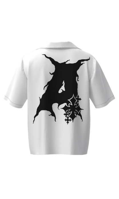 Heaven Sent Bowling Shirt- White