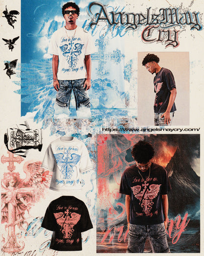 Eternal Tee- Aged Black White