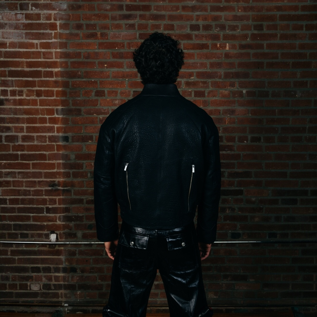 Sheepskin Bomber Jacket- Concrete Black
