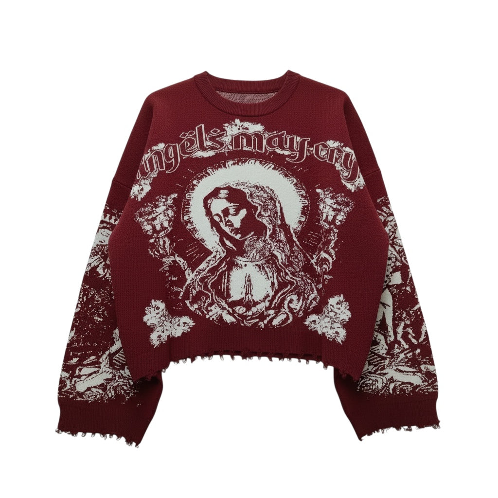 Hail Mary Knit Sweater- Merlot