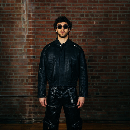 Sheepskin Bomber Jacket- Concrete Black