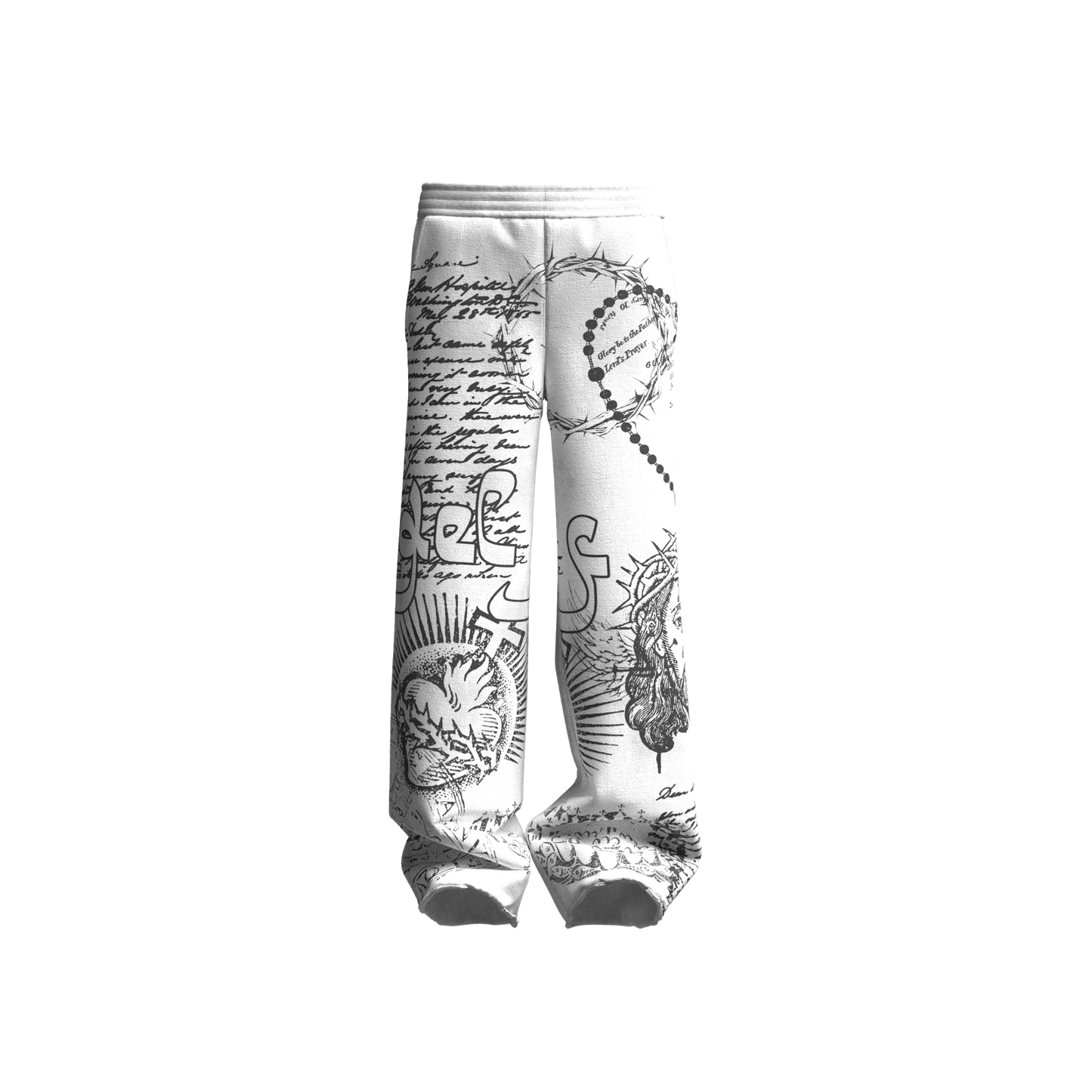 Divine Ink Sweatpant- White