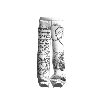 Divine Ink Sweatpant- White