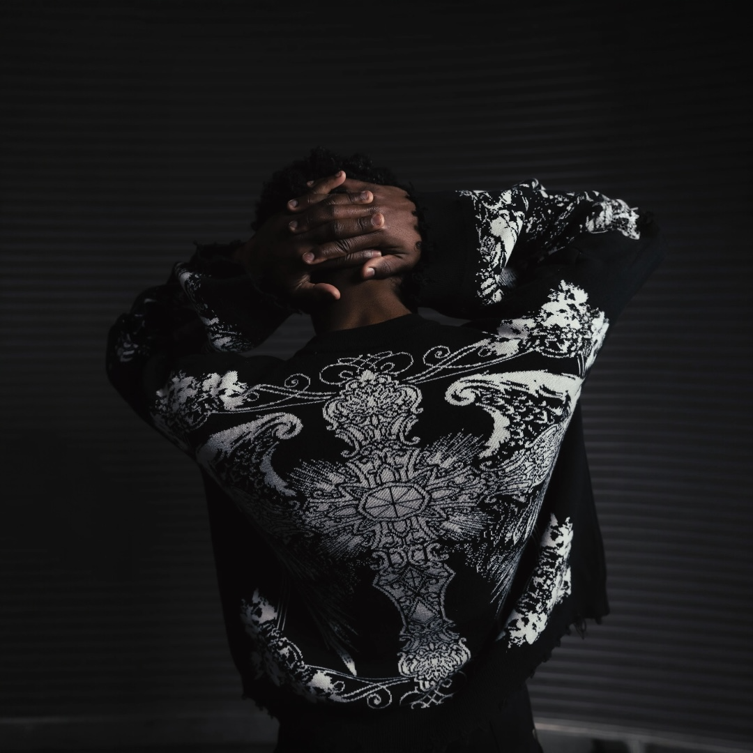 Hail Mary Knit Sweater- Aged Black