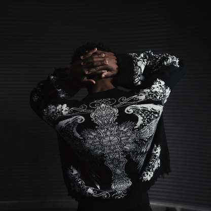 Hail Mary Knit Sweater- Aged Black