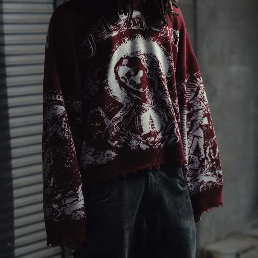 Hail Mary Knit Sweater- Merlot