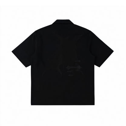 Heaven Sent Bowling Shirt- Black